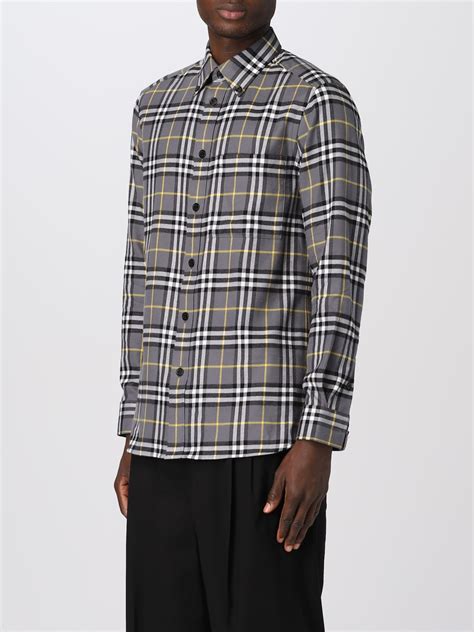 burberry grey shirt|burberry flannel shirt men's.